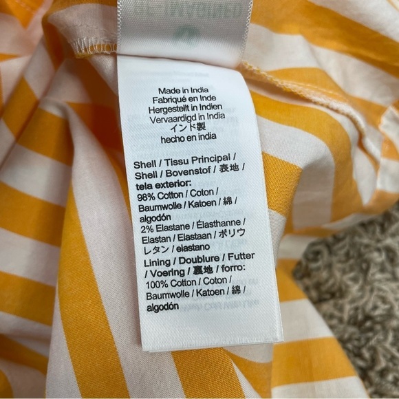 🏷️NWT J. Crew Factory Strappy Tie-Back Mini Dress Size 14 Marigold Stripe Sunny - Picture 12 of 16